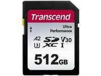 Transcend TS512GSDC340S, 512GB Transcend SD Card UHS-I U3 A2 Ultra Performance,...