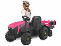 Jamara 460897, Jamara Ride-on Traktor Super Load mit Anhänger 12V pink, Art# 9114163