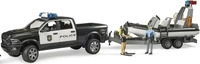 Bruder 02507, Bruder RAM 2500 Polizei Pickup, L+S Modul, Anh&auml;nger mit Boot