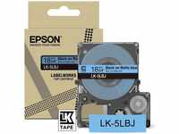 Epson C53S672081, Epson LabelWorks LK-5LBJ - Schwarz auf Mattblau - Rolle (1,8 cm x 8