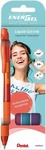 Pentel BL107-4COL, Pentel ENERGEL BL107 Gelschreiber-Set orange, pink, hellblau,