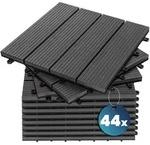 WPC Fliesen 44er-Set Klassik Anthrazit - 30x30cm
