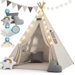 DeubaXXL DE Tipi Spielzelt Wei&szlig; 160x130x130cm 109523