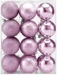 DeubaXXL DE Weihnachtskugeln Pink/Rosa 24 tlg in matt gl&auml;nzend & glitzernd 109094