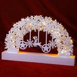 DeubaXXL DE Schwibbogen Weihnachten Schneeflocken Wei&szlig; 107731
