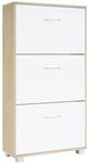 DeubaXXL DE Schuhschrank Eiche/Wei&szlig; 115x60x24cm 109315