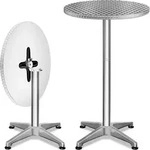Stehtisch 2er-Set &Oslash;60cm Alu klappbar h&ouml;henverstellbar Silber