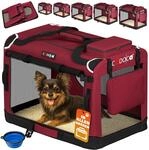 DeubaXXL DE Hundebox faltbar S 50x34x36cm Dunkelrot 109431