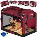 DeubaXXL DE Hundebox faltbar M 60x42x44cm Dunkelrot 109434