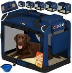 DeubaXXL DE Hundebox faltbar XXL 90x60x66cm Blau 109442