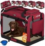 DeubaXXL DE Hundebox faltbar XXL 90x60x66cm Dunkelrot 109443