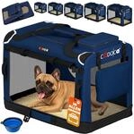 DeubaXXL DE Hundebox faltbar M 60x42x44cm Blau 109433