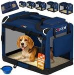 DeubaXXL DE Hundebox faltbar L 70x52x50cm Blau 109436