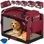 DeubaXXL DE Hundebox faltbar L 70x52x50cm Dunkelrot 109437