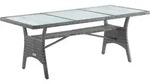 Polyrattan Gartentisch Takeo Grau 190x90x74cm Glas