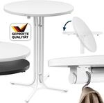 DeubaXXL DE Stehtisch Wei&szlig; &Oslash;70x110cm klappbar Outdoor h&ouml;henverstellbar bis 100kg