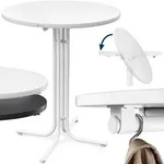 Stehtisch Wei&szlig; &Oslash;80x110cm klappbar Outdoor h&ouml;henverstellbar bis 100kg