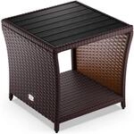 DeubaXXL DE Polyrattan Beistelltisch Vedis Braun 45x45x40cm 109509