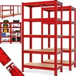 DeubaXXL DE Schwerlastregal 2er-Set Rot 180x90x40cm pulverbeschichtet je 875kg 109720