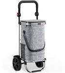 DeubaXXL DE Einkaufstrolley Grau Alu 56L 31x24x54cm 108230