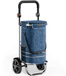 DeubaXXL DE Einkaufstrolley Blau Alu 56L 31x24x54cm 108232