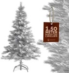 DeubaXXL DE K&uuml;nstlicher Weihnachtsbaum Wei&szlig; 150cm PVC mit stabilem Metallst&auml;nder