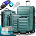 Hartschalenkoffer Set 4-tlg mit Zubeh&ouml;r Rollen 360o Gr&uuml;n ABS