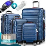 Hartschalenkoffer Set 4-tlg mit Zubeh&ouml;r Rollen 360o Blau ABS
