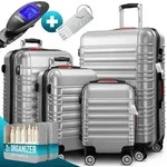 Hartschalenkoffer Set 4-tlg mit Zubeh&ouml;r Rollen 360o Silber ABS