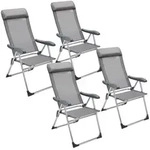Gartenstuhl 4er-Set Silber Alu