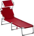 DeubaXXL DE Gartenliege Hawaii Rot Alu 190x60x30cm 101419