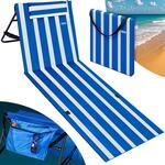 DeubaXXL DE Strandmatte Blau/Wei&szlig; 158x56x46cm gepolstert 109631