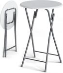 DeubaXXL DE Stehtisch 2er-Set &Oslash;60cm klappbar Holzdekor Wei&szlig; 109736