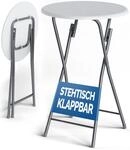 DeubaXXL DE Stehtisch &Oslash;60cm klappbar Holzdekor Wei&szlig; 108092