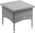 DeubaXXL DE Polyrattan Beistelltisch Grau 50x50x45cm 109731