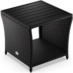 DeubaXXL DE Polyrattan Beistelltisch Vedis Schwarz 45x45x40cm 109508