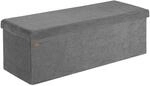 DeubaXXL DE Sitzbank Anthrazit Cord 114x38x38cm MDF faltbar 109920