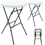 Stehtisch klappbar 2er-Set Kunststoff &Oslash;72cm Wei&szlig;