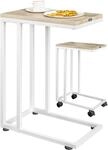 DeubaXXL DE Beistelltisch Wei&szlig; unterfahrbar 50x35x65/70cm mobil Rollen mit...
