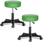 DeubaXXL DE Rollhocker Kunstleder 2er-Set Gr&uuml;n 360&deg; drehbar 995880