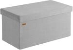 DeubaXXL DE Sitzbank Grau Cord 76x38x38cm MDF faltbar 109916