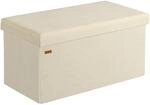 DeubaXXL DE Sitzbank Beige Cord 76x38x38cm MDF faltbar 109915