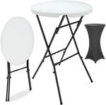 DeubaXXL DE Stehtisch Wei&szlig; mit Husse Anthrazit &Oslash;72cm klappbar 110cm H&ouml;he...