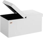 DeubaXXL DE Sitzbank Wei&szlig; 76x38x38cm mit Stauraum faltbar 106955