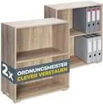 DeubaXXL DE B&uuml;cherregal Vela 2er-Set Eiche 2 F&auml;cher 996565