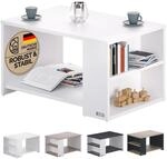 DeubaXXL DE Couchtisch Santa Cruz Wei&szlig; 90x60x50cm 109570