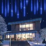 DeubaXXL DE Lichterkette Weihnachten Diamantenregen Blau 107631