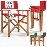 Regiestuhl Rot 2er-Set Eukalyptusholz FSC&reg;-zertifiziert Klappbar Gartenstuhl...