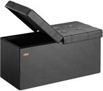 DeubaXXL DE Sitzbank Schwarz 80x40x40cm mit Stauraum faltbar 106956