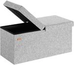 DeubaXXL DE Sitzbank Hellgrau 80x40x40cm mit Stauraum faltbar 106958